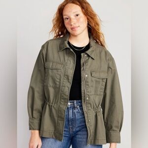 Woman’s Cinched-Waist Utility Jacket, M